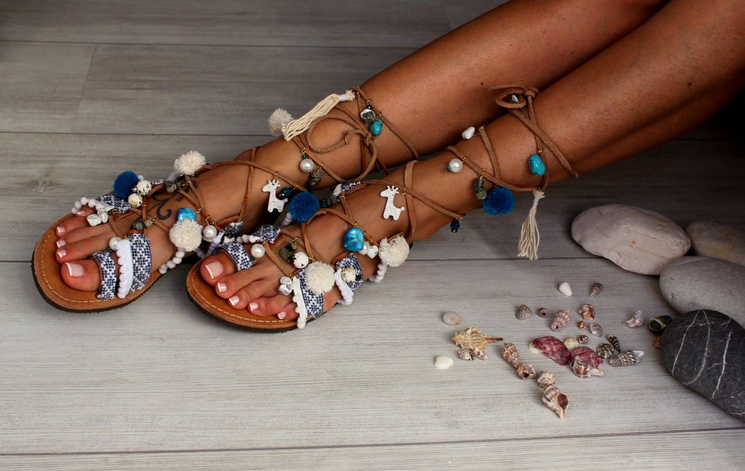 Tie up sandals