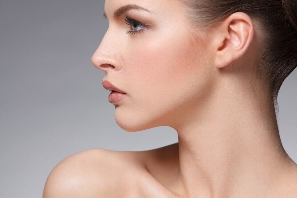A sharp jawline