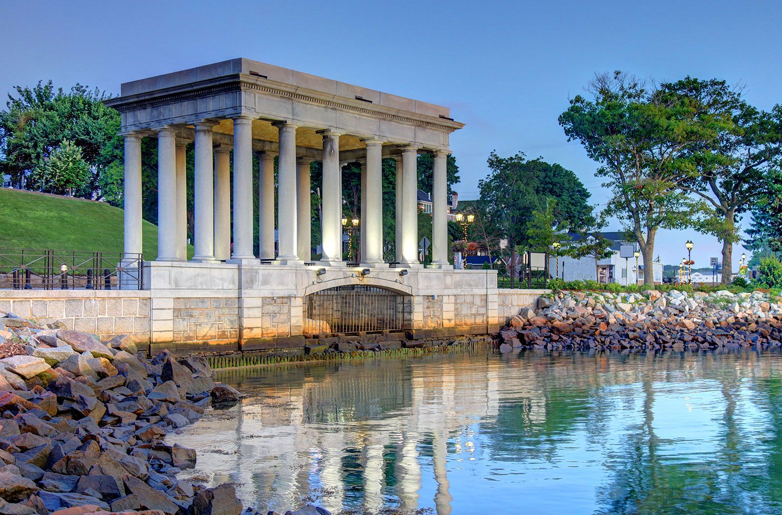 Plymouth Rock in Massachusetts, USA